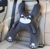 [[Negro]] Almohada de viaje enganchada al reposacabezas del coche